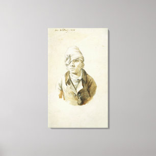 Self Portrait with Cap and Eye Patch Canvas Print