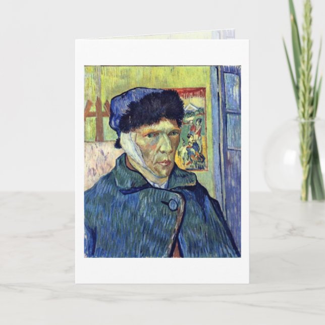 Self-Portrait With Cut Ear By Vincent Van Gogh Card (Front)