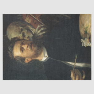 Self-Portrait With Death as a Fiddler (by Böcklin) Tissue Paper