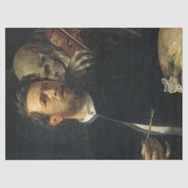 Self-Portrait With Death as a Fiddler (by Böcklin) Tissue Paper (Front)
