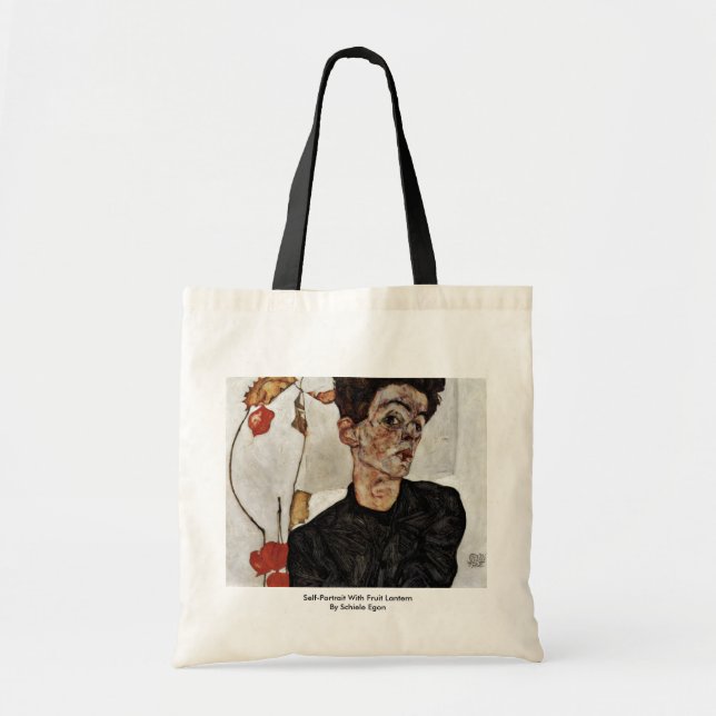 Self-Portrait With Fruit Lantern By Schiele Egon Tote Bag (Front)