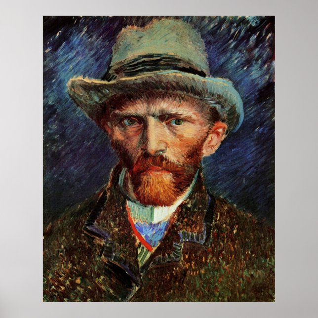 Self-Portrait with Grey Felt Hat by van Gogh Poster (Front)