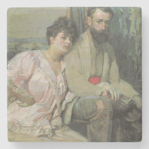 Self-Portrait With His Wife (by Frantisek Kupka) Stone Coaster
