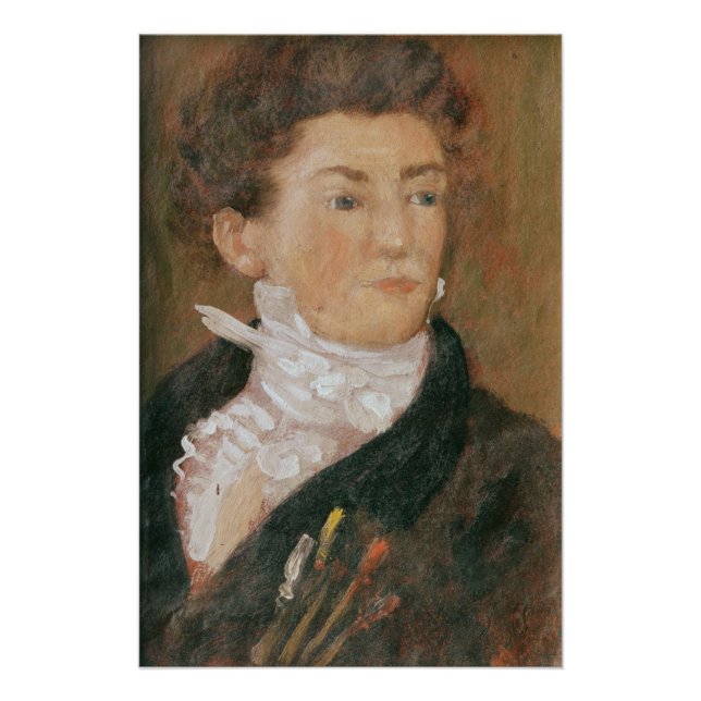 Self portrait with paintbrushes poster (Front)