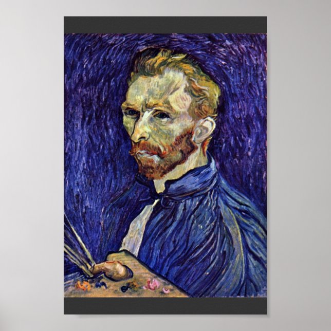 Self Portrait With Palette By Vincent Van Gogh Poster (Front)