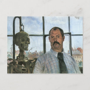 Self Portrait with Skeleton by Lovis Corinth Postcard