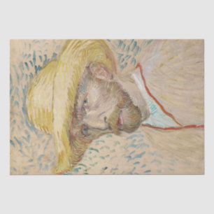 Self-Portrait with Straw Hat by Vincent Van Gogh Tissue Paper