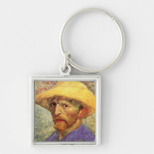Self-Portrait with Straw Hat Van Gogh Fine Art Key Ring