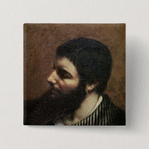 Self Portrait with Striped Collar 15 Cm Square Badge