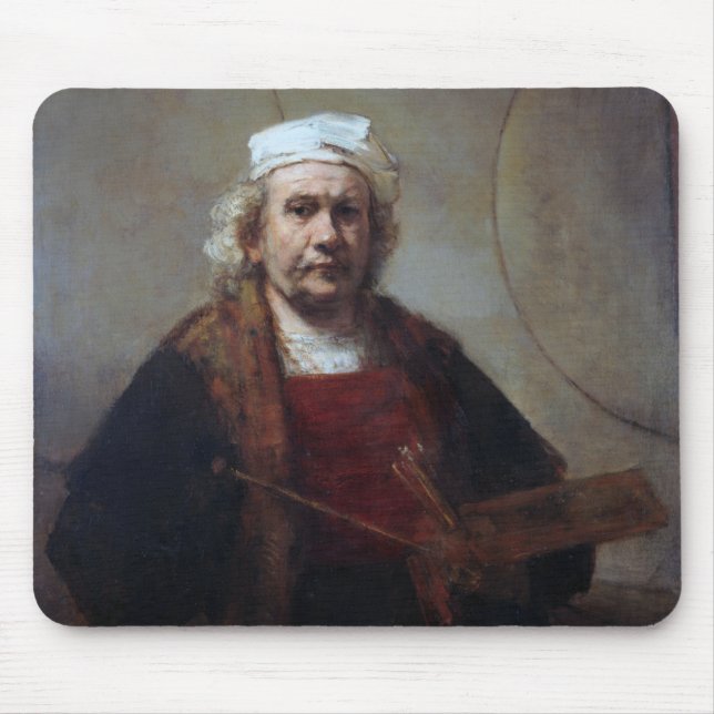 Self-Portrait with Two Circles, Rembrandt Mouse Mat (Front)