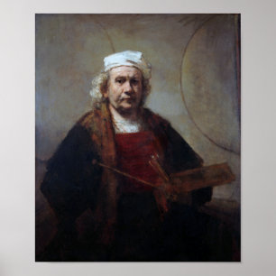 Self-Portrait with Two Circles, Rembrandt Poster