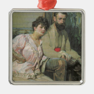 Self-Portrait With Wife (by Frantisek Kupka)- Metal Tree Decoration