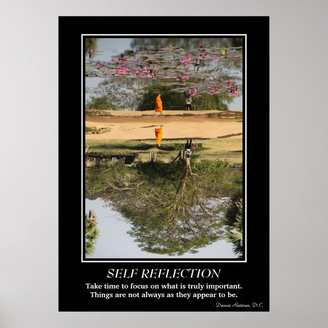 Self Reflection Poster - Monk in Angkor Wat (Front)