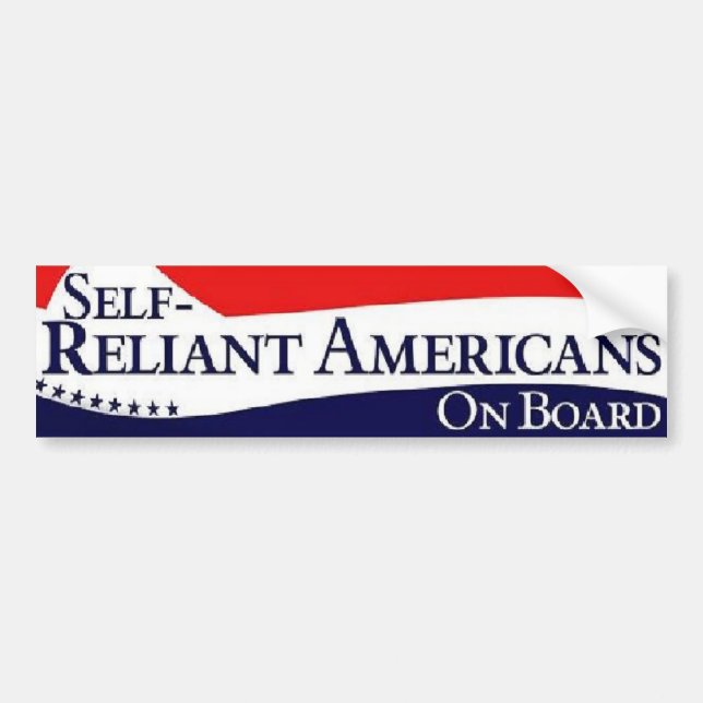 Self-Reliant Americans On Board (Patriotic) Bumper Sticker (Front)