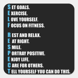 SELF-RESPECT - Motivational Square Sticker