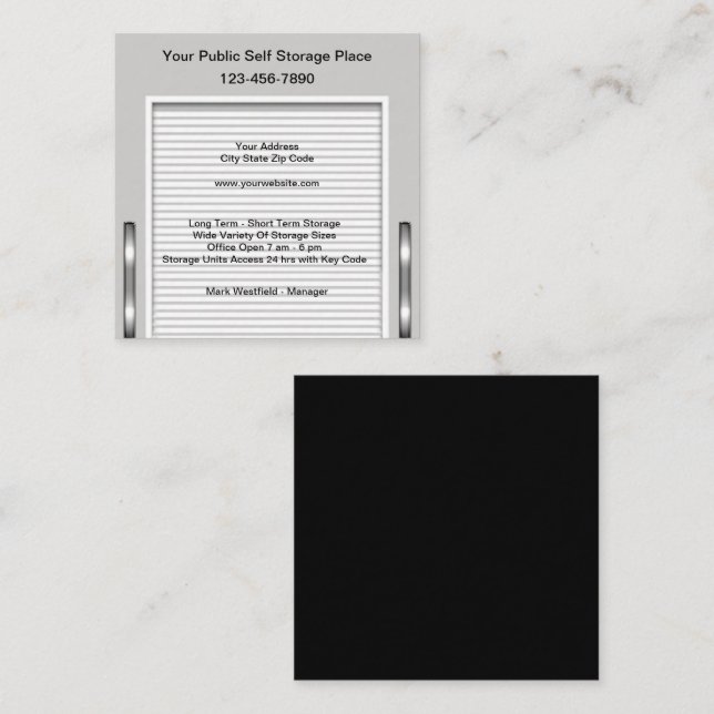 Self Storage And Moving Services Business Card (Front/Back)