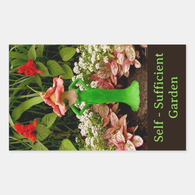 Self - Sufficient Garden - Art  Rectangular Sticker (Front)