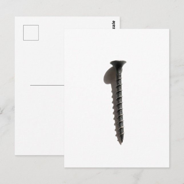 Self Tapping Black Screw Builder Construction Postcard (Front/Back)