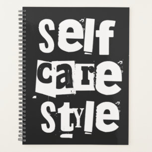 Selfcare style, mental health positivity planner