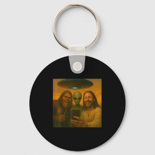 Selfie Bigfoot Jesus Alien - Cryptid Funny Sasquas Key Ring