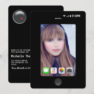 Selfie Birthday Party Photo Invitation