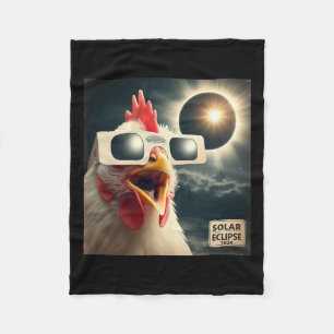 Selfie Chicken Kids Mens Solar Eclipse Fleece Blanket
