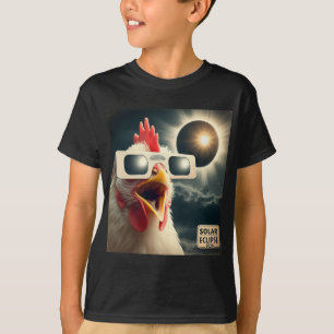 Selfie Chicken Kids Mens Solar Eclipse T-Shirt