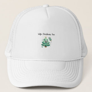 Selfie Christmas Tree – Funny Holiday Cartoon Desi Trucker Hat