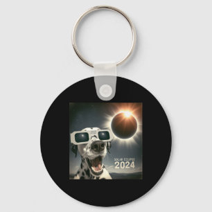 Selfie Dalmatian Kids Mens Solar Eclipse Dog Key Ring
