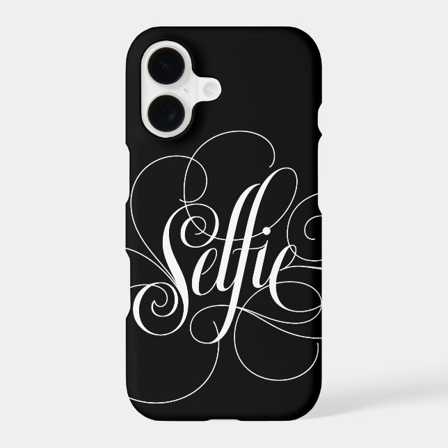 SELFIE  Elegant Lettering Black Luxury Calligraphy (Back)