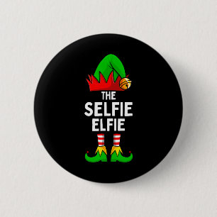 Selfie Elfie Elf Matching Family Christmas  6 Cm Round Badge