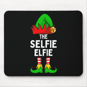Selfie Elfie Elf Matching Family Christmas Mouse Mat
