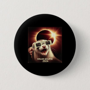 Selfie Ferret Kids Mens Solar Eclipse Ferret 6 Cm Round Badge