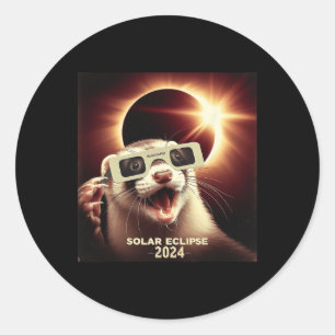 Selfie Ferret Kids Mens Solar Eclipse Ferret  Classic Round Sticker