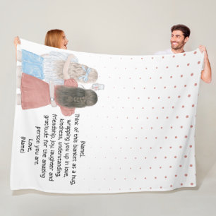 Selfie Girls Best Friends Custom Letter Note Fleece Blanket