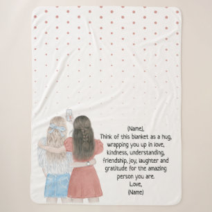 Selfie Girls Best Friends Custom Letter Note Sherpa Blanket