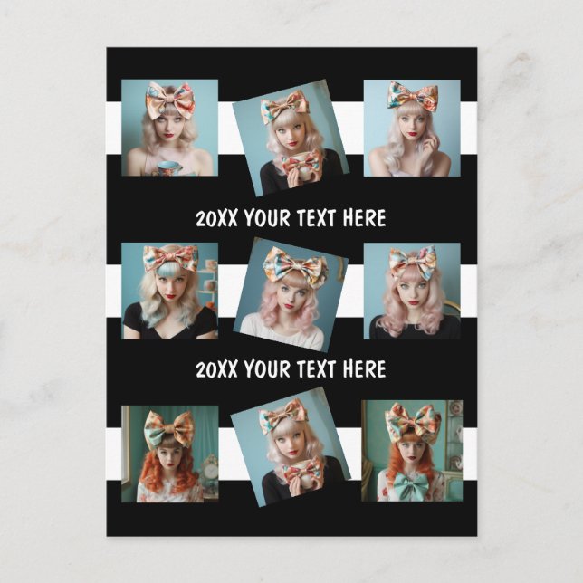 Selfie Insta 9 clean and simple photo template Postcard (Front)