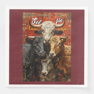 Selfie Lovers Cows Napkin