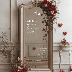 Selfie Mirror Wedding Welcome Sign Decal