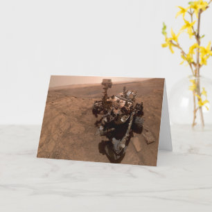 Selfie of Mars Curiosity Red Martian Landscape Card