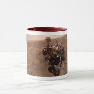 Selfie of Mars Curiosity Red Martian Landscape Mug