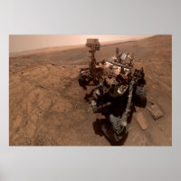 Selfie of Mars Curiosity Red Martian Landscape