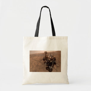Selfie of Mars Curiosity Red Martian Landscape Tote Bag