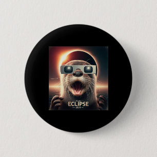 Selfie Otter Kids Mens Solar Eclipse 6 Cm Round Badge