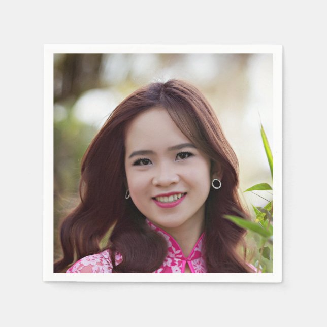 Selfie Photo Face | Fun Party Napkin (Front)