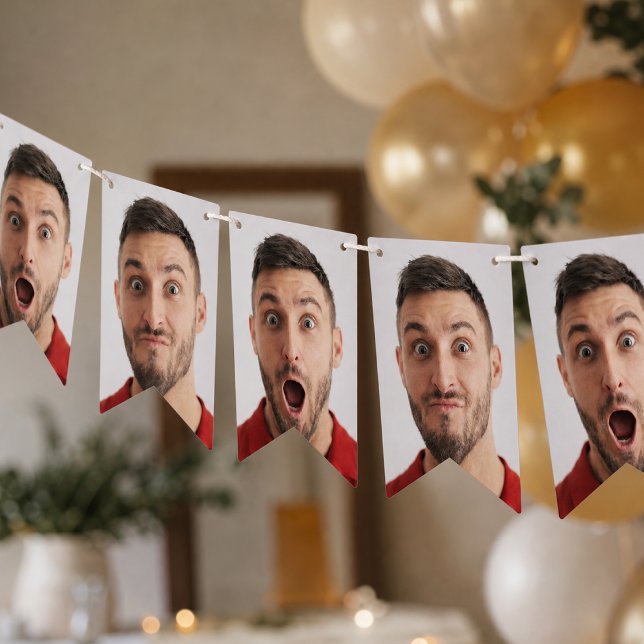 Selfie Photo Upload | Your Face Fun Party Bunting (Creator Uploaded)