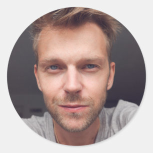 Selfie Photo Upload   Your Face Fun Party Classic Round Sticker