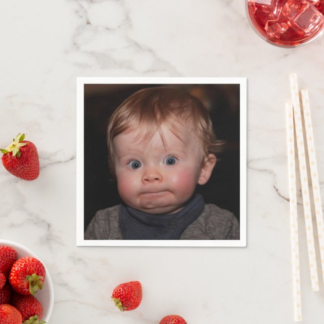 Selfie Photo Upload | Your Face Fun party  Napkin (Insitu)