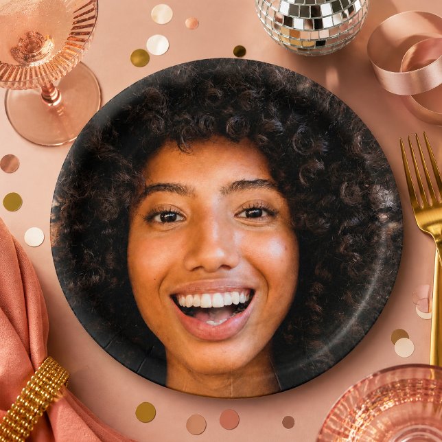 Selfie Photo Upload | Your Face Fun Party Paper Plate (Creator Uploaded)