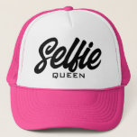 Selfie Queen Funny Pink Trucker Hat<br><div class="desc">Selfie Queen Funny Pink Trucker Hat for women and girls. Custom pink baseball cap for those who love talking pictures. Stylish hand lettering design. Available in other cool colours too. Fun Birthday gift idea for friends,  family,  teen,  teenager,  sister,  girlfriend etc.</div>